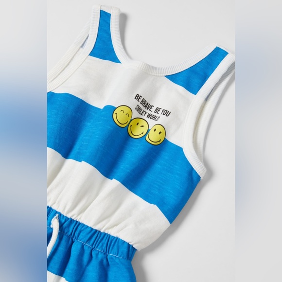 NWT Zara 7Y Smileyworld Happy Collection striped jumpsuit - Picture 3 of 4